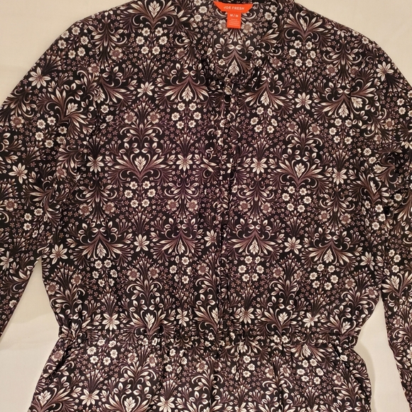 Selling Women's Floral Print Brown & White Dress/Top With Pockets - Picture 5 of 10